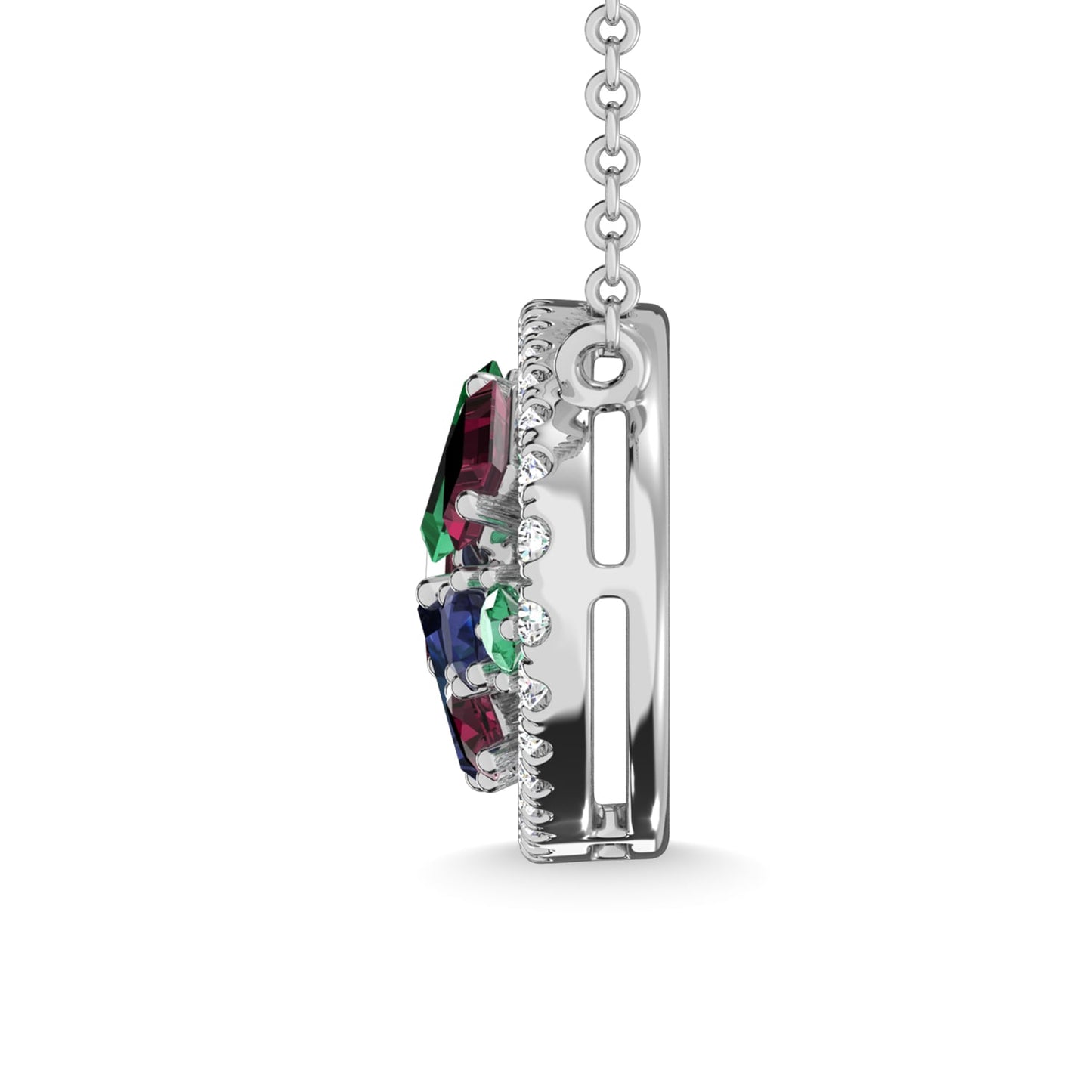 14K White Gold Diamond 7/8 Ct.Tw. Gemstone Pendant