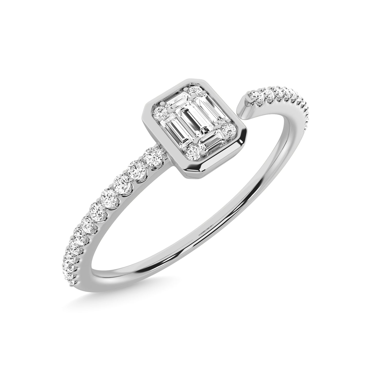 14K White Gold Diamond 1/6 Ct.Tw. Fashion Ring