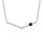 10K White Gold Diamond 1/6 Ct.Tw. And Blue Sapphire Necklace