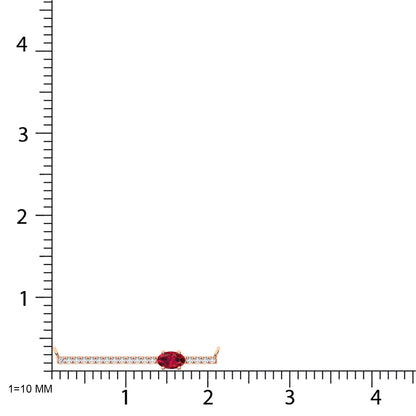 10K Rose Gold Diamond 1/2 Ct.Tw. And Ruby Necklace