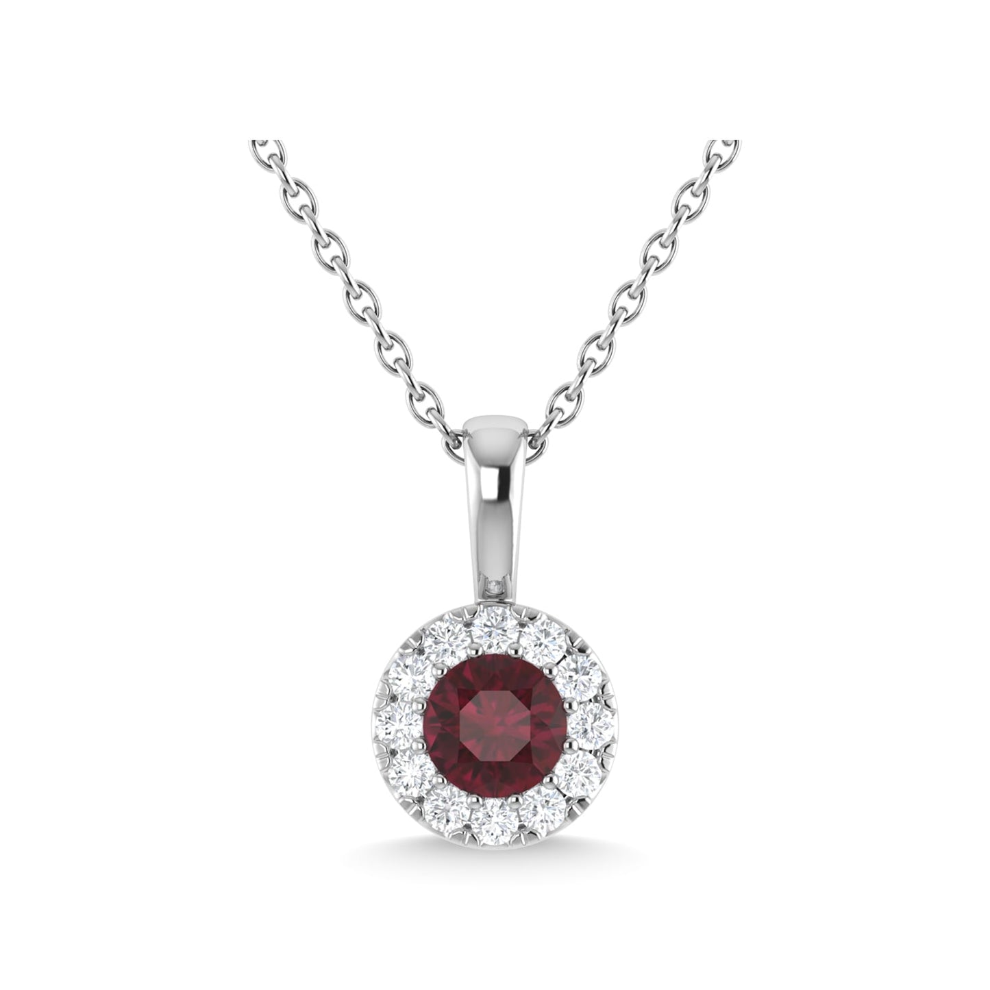 14K White Gold Ruby and Diamond 1/3 Ct.Tw. Fashion Pendant