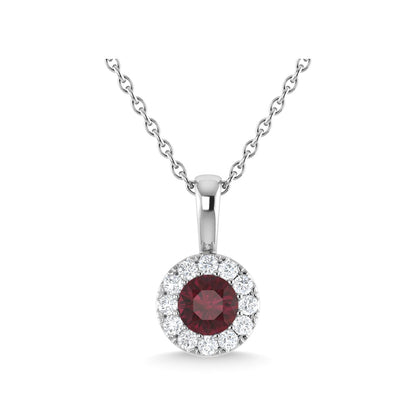 14K White Gold Ruby and Diamond 1/3 Ct.Tw. Fashion Pendant