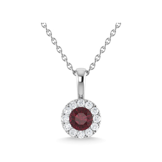 14K White Gold Ruby and Diamond 1/3 Ct.Tw. Fashion Pendant