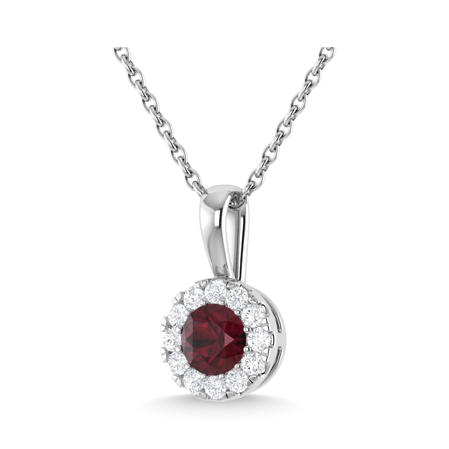 14K White Gold Ruby and Diamond 1/3 Ct.Tw. Fashion Pendant