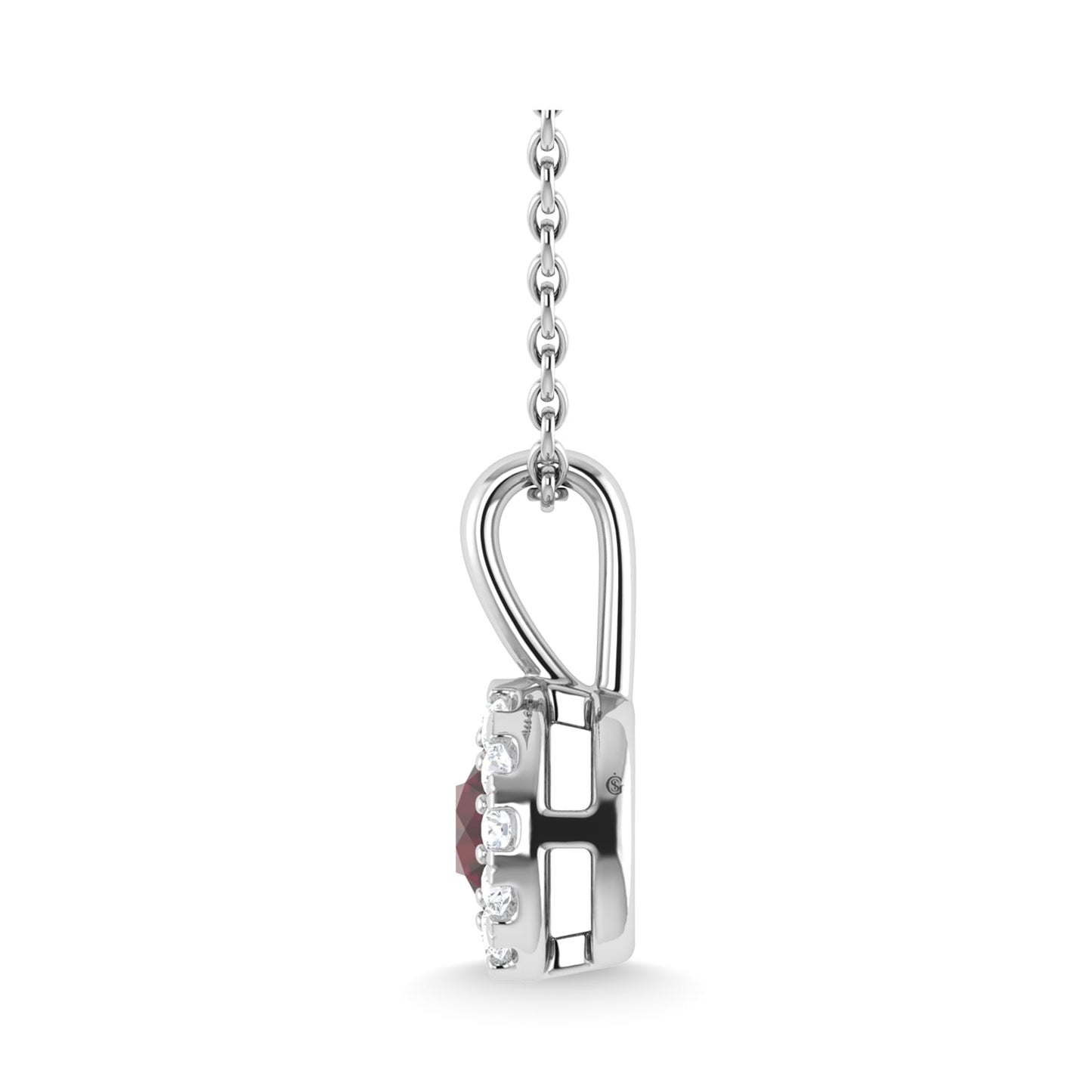 14K White Gold Ruby and Diamond 1/3 Ct.Tw. Fashion Pendant