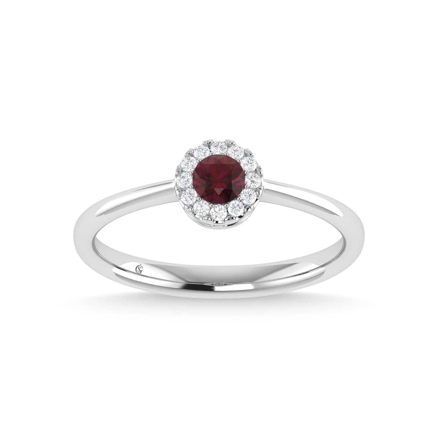 14K White Gold Ruby and Diamond 1/3 Ct.Tw. Fashion Ring
