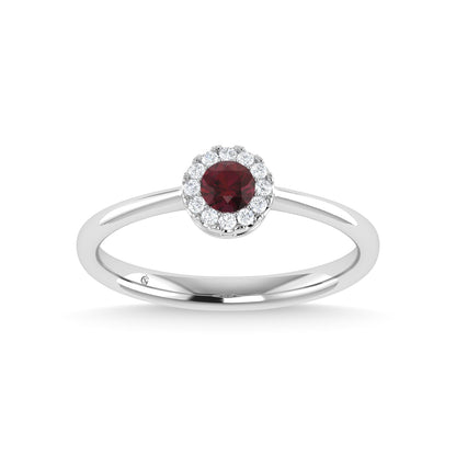14K White Gold Ruby and Diamond 1/3 Ct.Tw. Fashion Ring