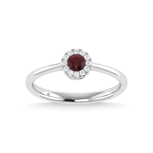 14K White Gold Ruby and Diamond 1/3 Ct.Tw. Fashion Ring