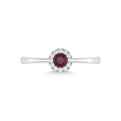 14K White Gold Ruby and Diamond 1/3 Ct.Tw. Fashion Ring