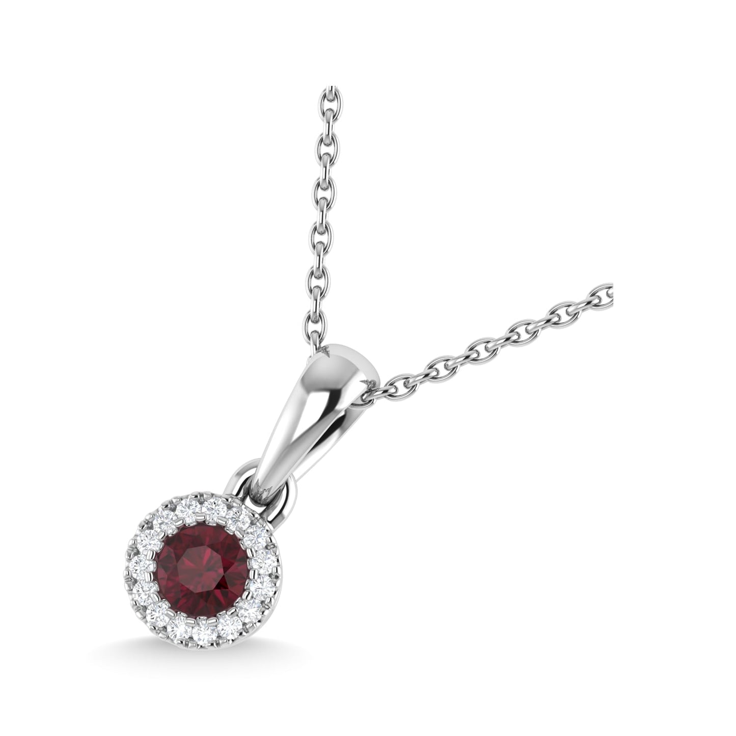 14K White Gold Ruby and Diamond 1/6 Ct.Tw. Fashion Pendant