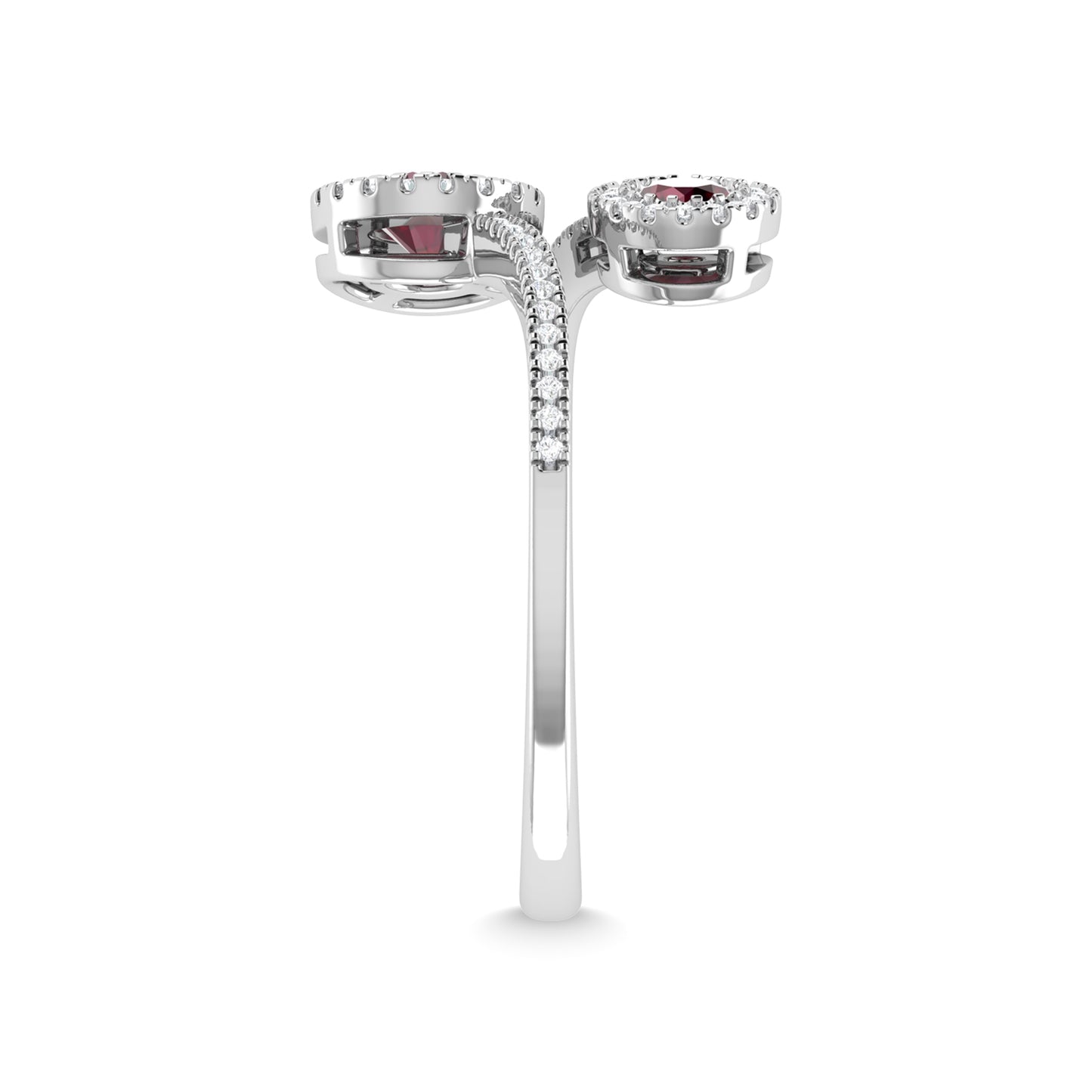 14K White Gold Ruby and Diamond 5/8 Ct.Tw. Fashion Ring