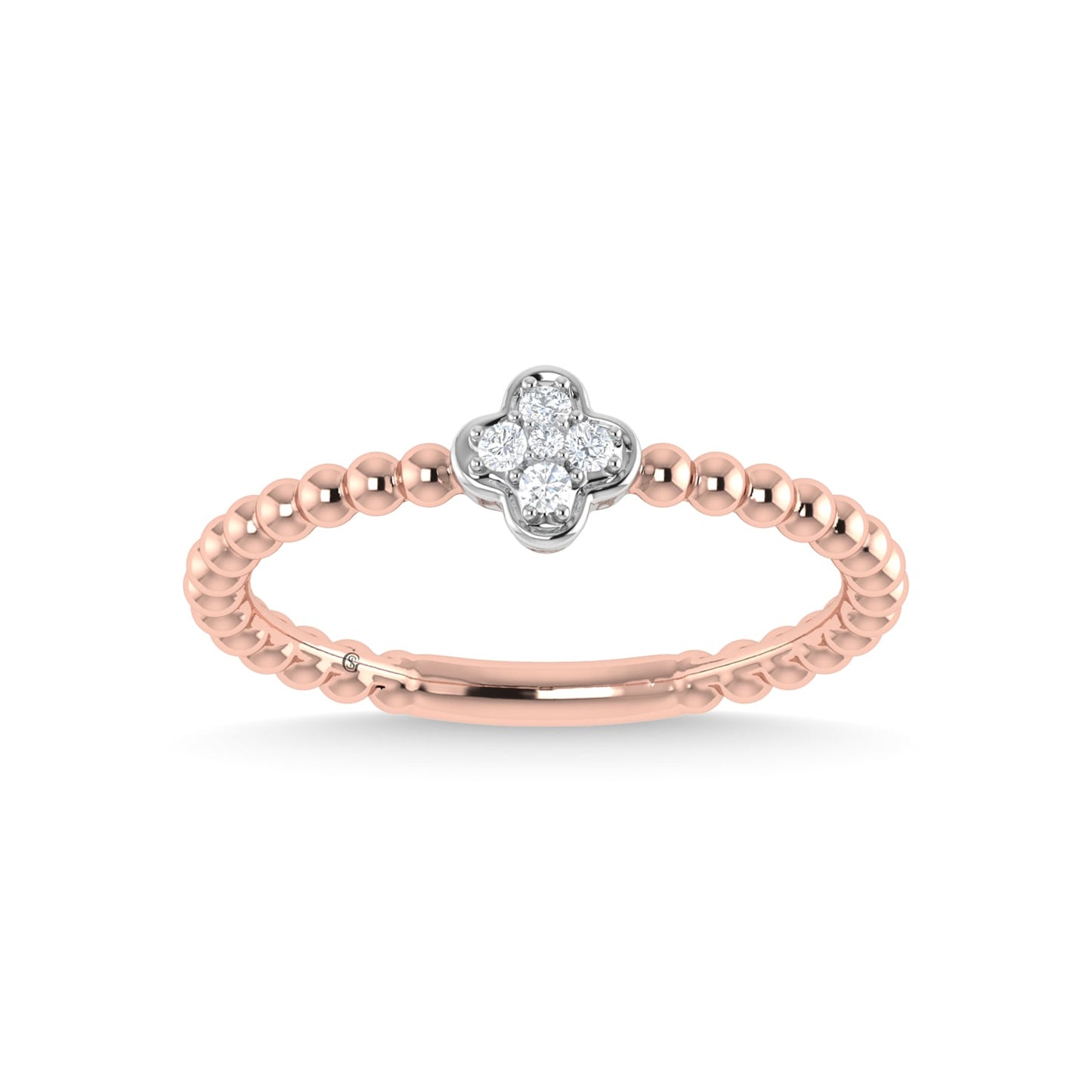 14K Rose Gold Diamond 1/20 Ct.Tw. Stackable Band