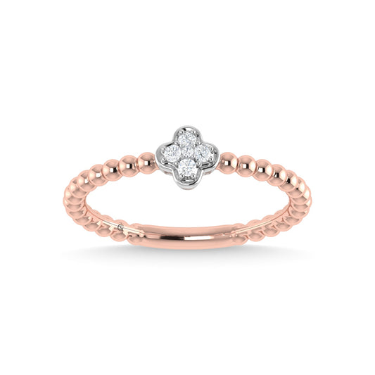14K Rose Gold Diamond 1/20 Ct.Tw. Stackable Band