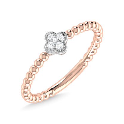 14K Rose Gold Diamond 1/20 Ct.Tw. Stackable Band