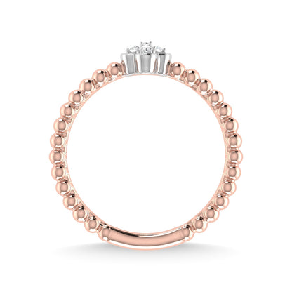 14K Rose Gold Diamond 1/20 Ct.Tw. Stackable Band