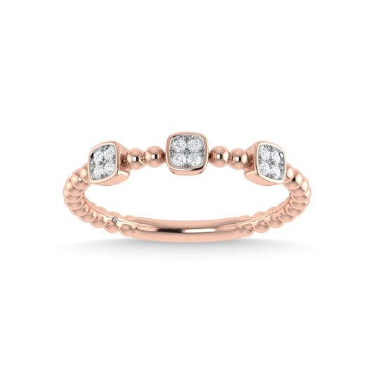14K Rose Gold Diamond 1/10 Ct.Tw. Stackable Band