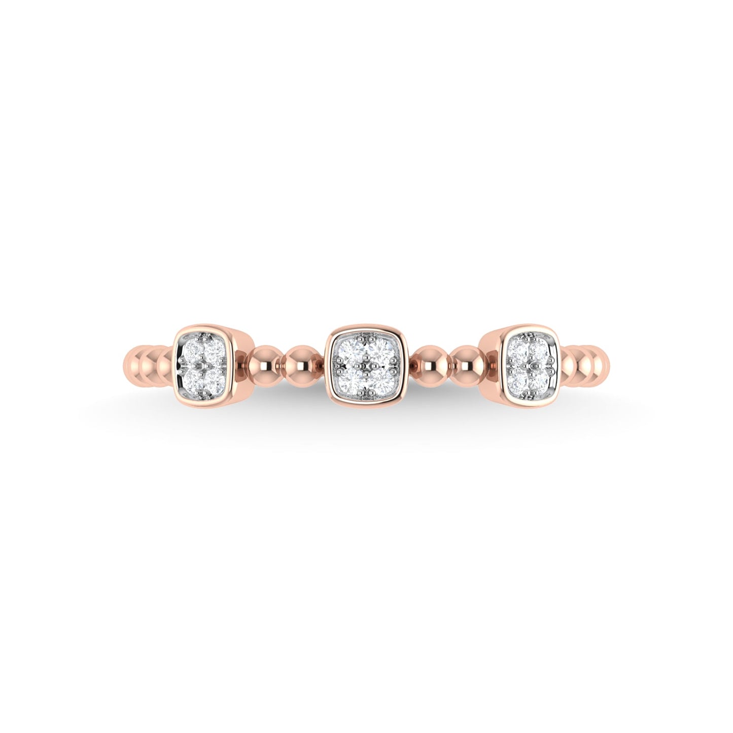 14K Rose Gold Diamond 1/10 Ct.Tw. Stackable Band