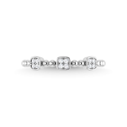 14K White Gold Diamond 1/10 Ct.Tw. Stackable Band
