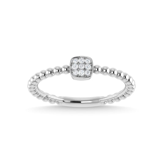 14K White Gold Diamond 1/20 Ct.Tw. Stackable Band