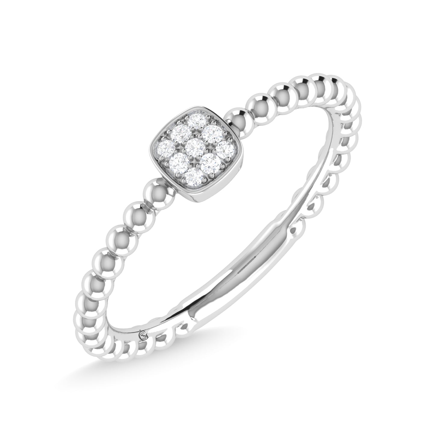 14K White Gold Diamond 1/20 Ct.Tw. Stackable Band