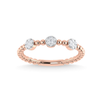 14K Rose Gold Diamond 1/8 Ct.Tw. Stackable Band