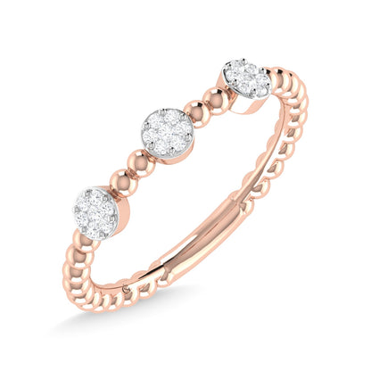 14K Rose Gold Diamond 1/8 Ct.Tw. Stackable Band