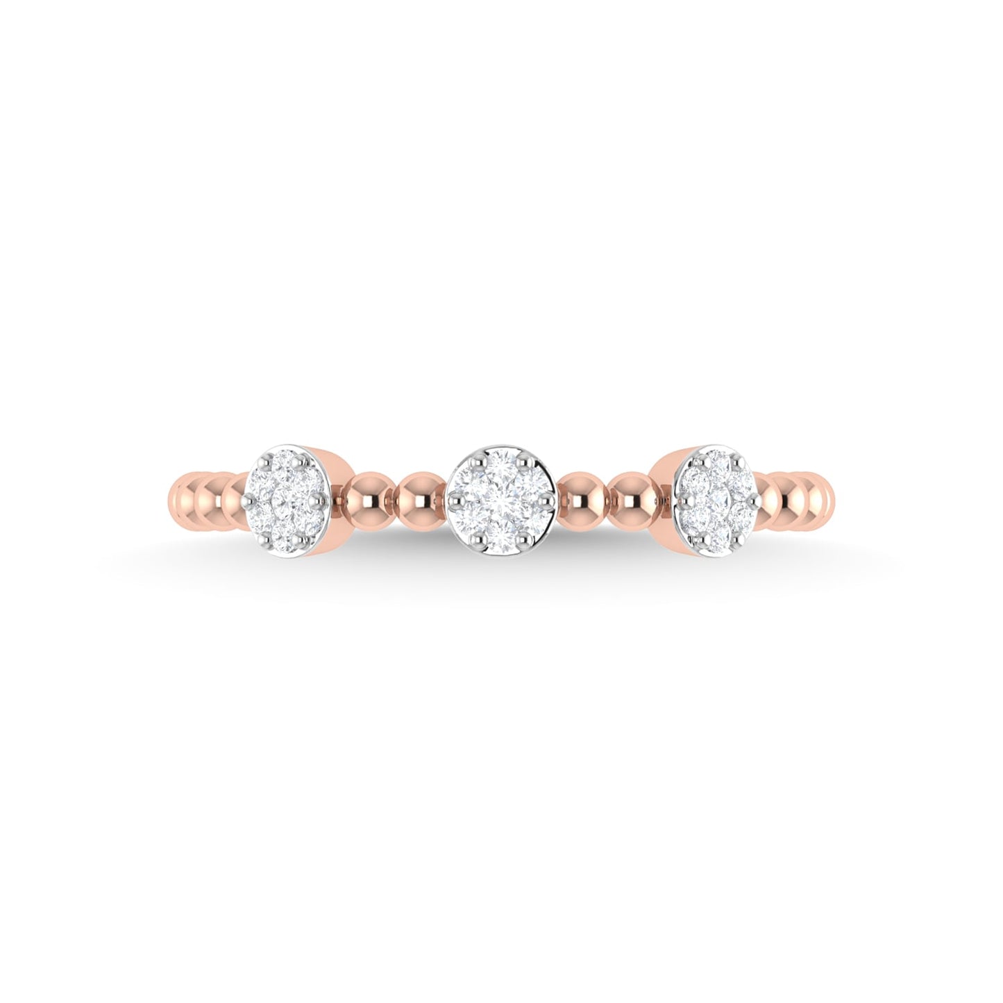 14K Rose Gold Diamond 1/8 Ct.Tw. Stackable Band
