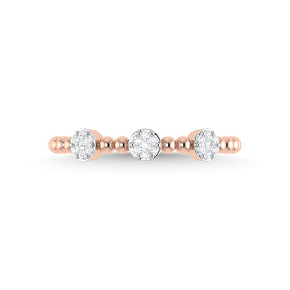 14K Rose Gold Diamond 1/8 Ct.Tw. Stackable Band