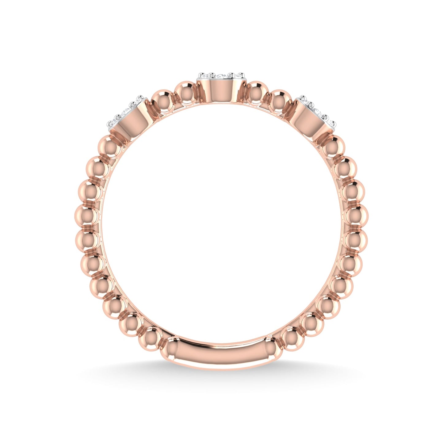 14K Rose Gold Diamond 1/8 Ct.Tw. Stackable Band