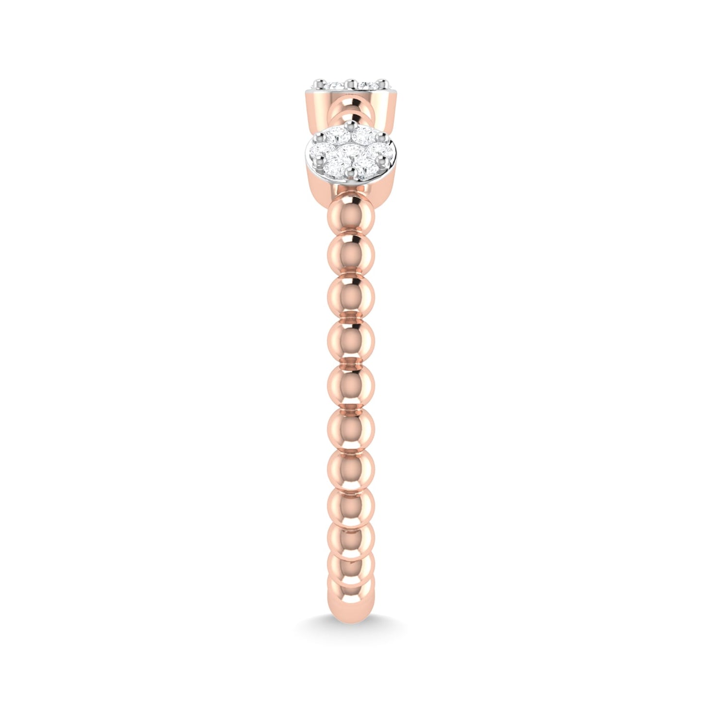 14K Rose Gold Diamond 1/8 Ct.Tw. Stackable Band