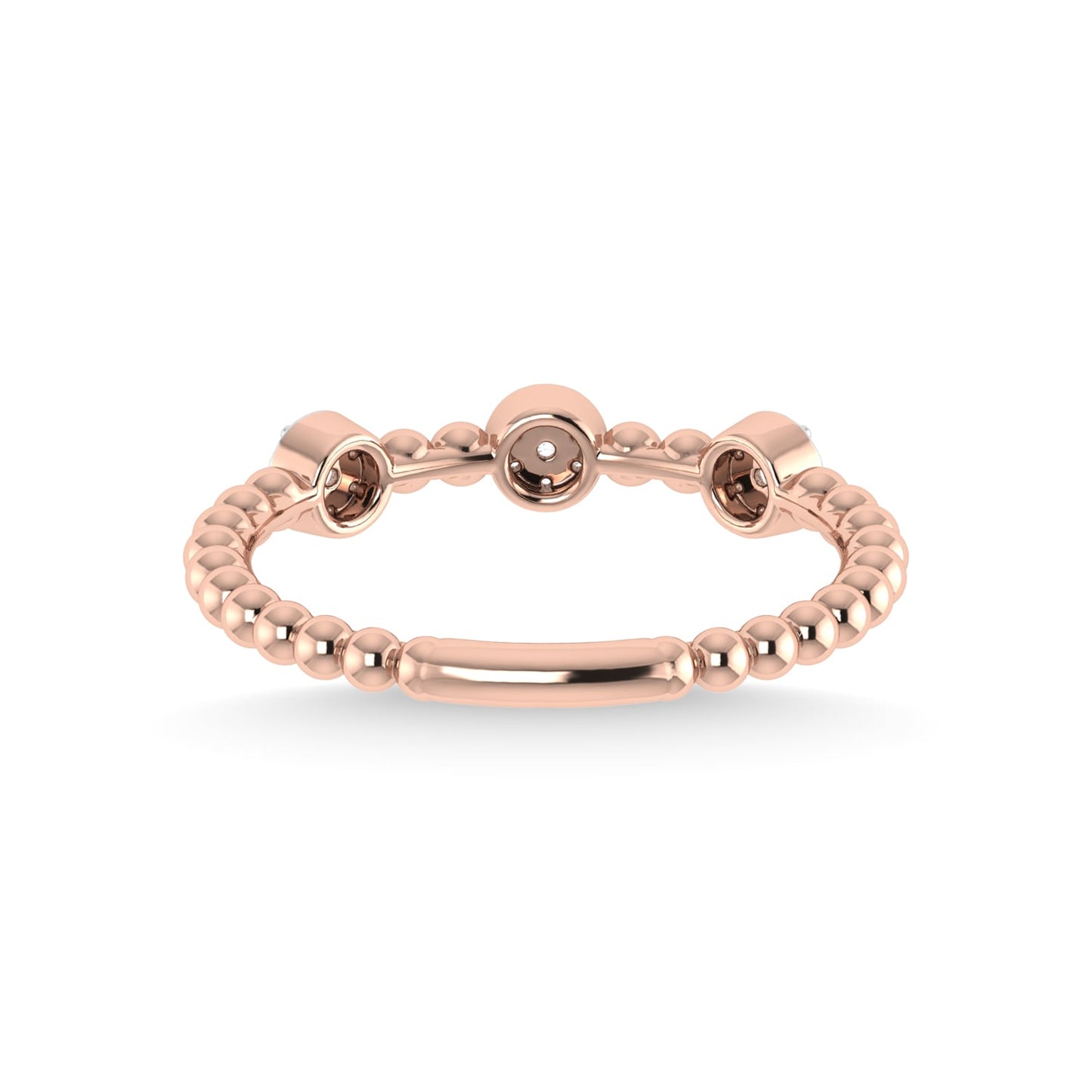 14K Rose Gold Diamond 1/8 Ct.Tw. Stackable Band