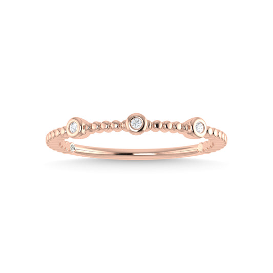 14K Rose Gold Diamond 1/20 Ct.Tw. Stackable Band
