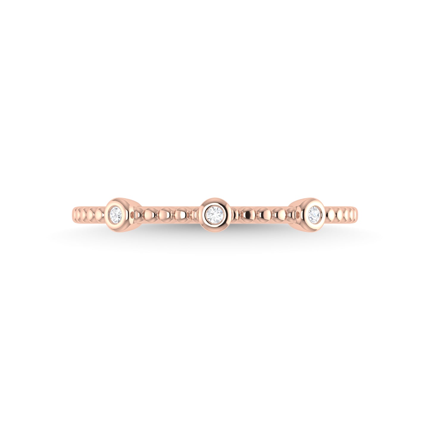 14K Rose Gold Diamond 1/20 Ct.Tw. Stackable Band