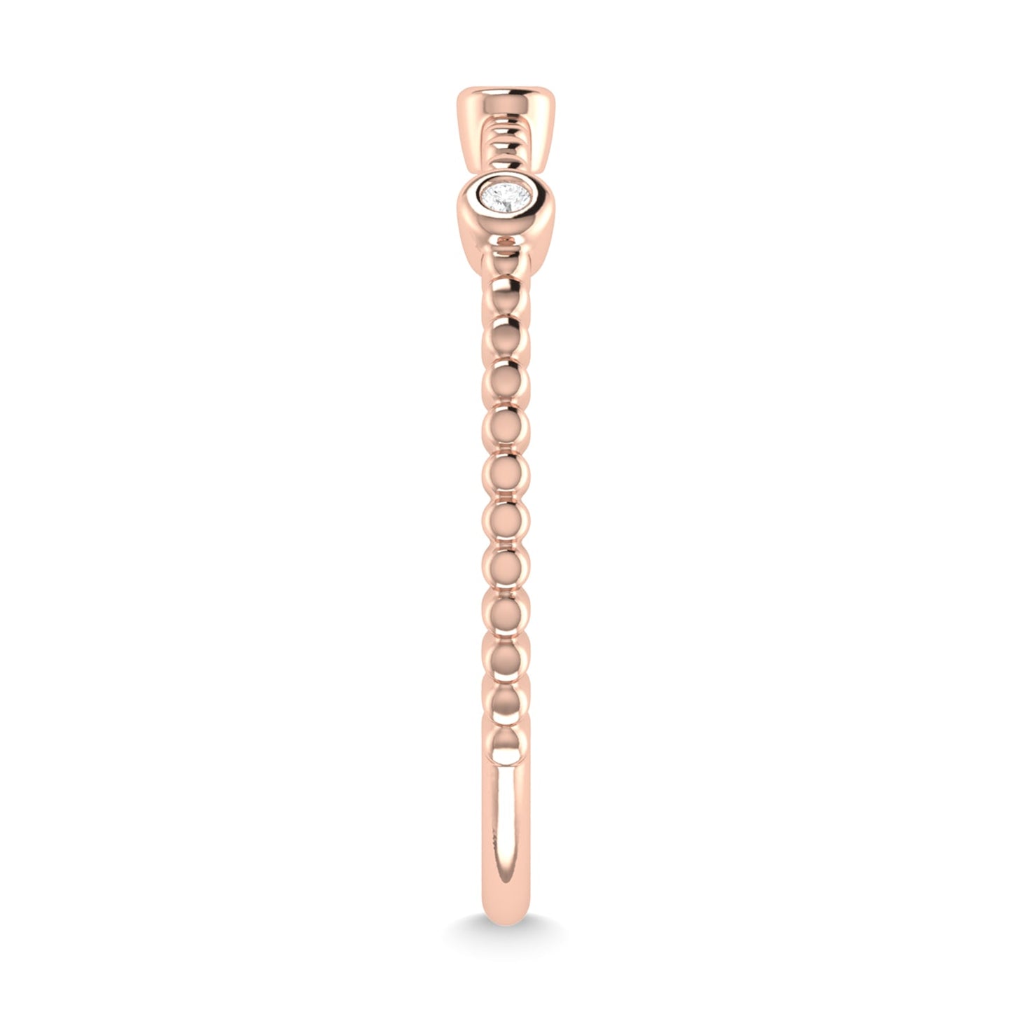 14K Rose Gold Diamond 1/20 Ct.Tw. Stackable Band