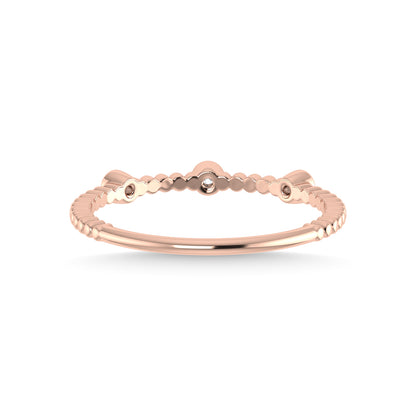 14K Rose Gold Diamond 1/20 Ct.Tw. Stackable Band
