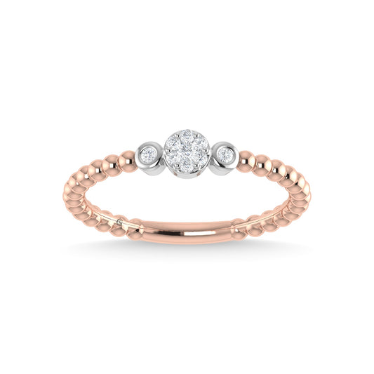 14K Rose Gold Diamond 1/10 Ct.Tw. Fashion Ring