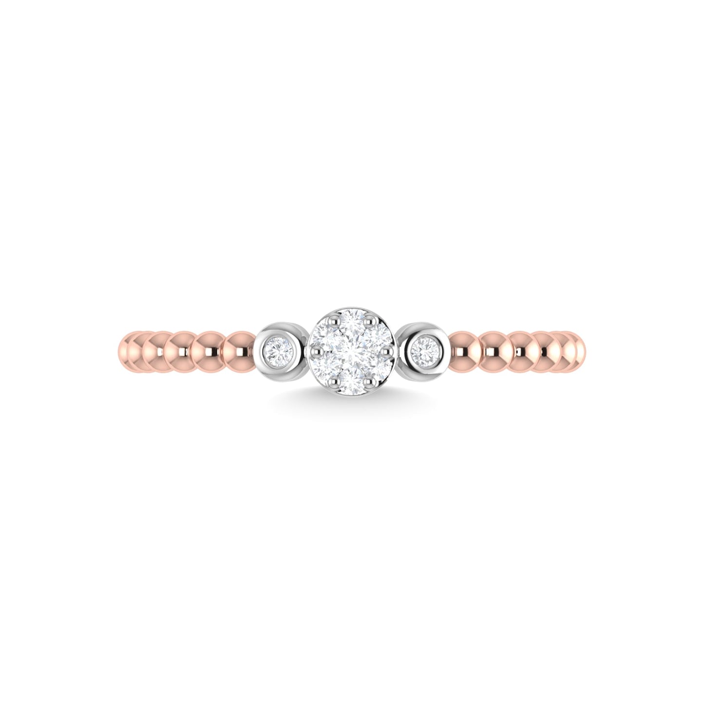 14K Rose Gold Diamond 1/10 Ct.Tw. Fashion Ring