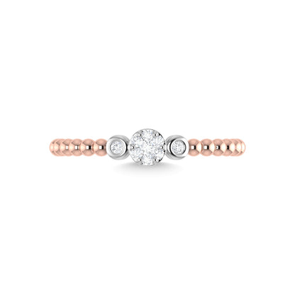 14K Rose Gold Diamond 1/10 Ct.Tw. Fashion Ring