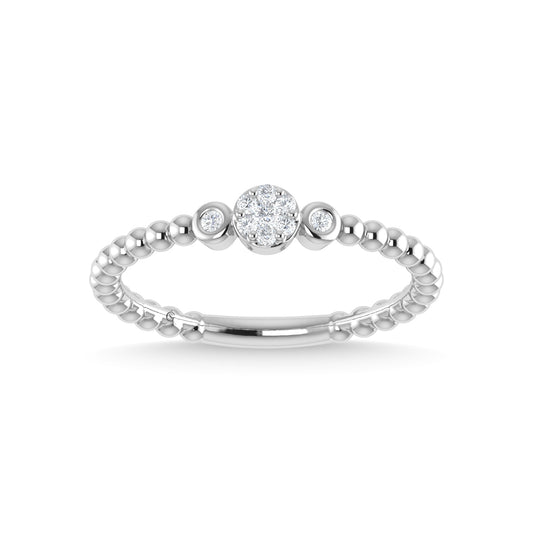 14K White Gold Diamond 1/10 Ct.Tw. Fashion Ring