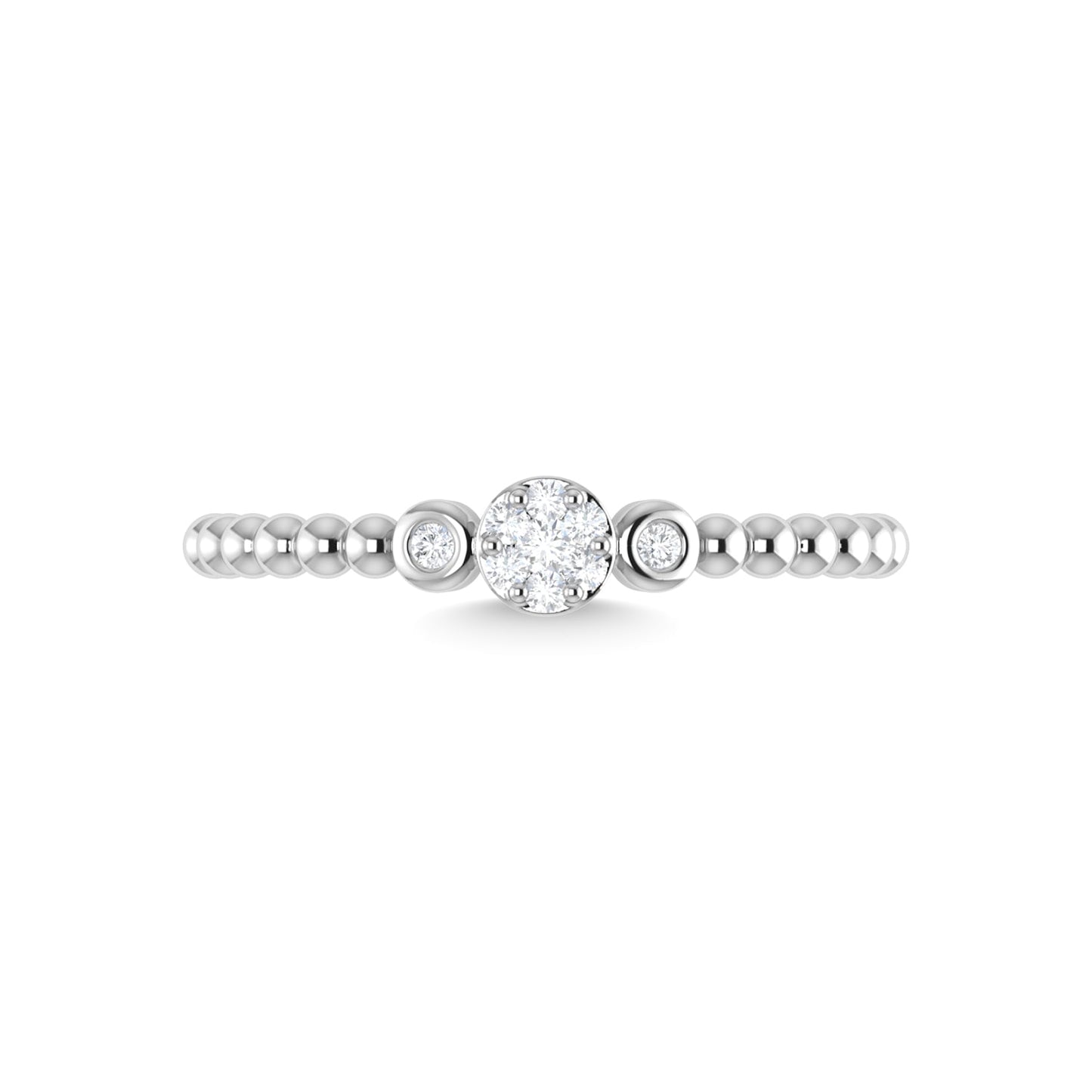 14K White Gold Diamond 1/10 Ct.Tw. Fashion Ring