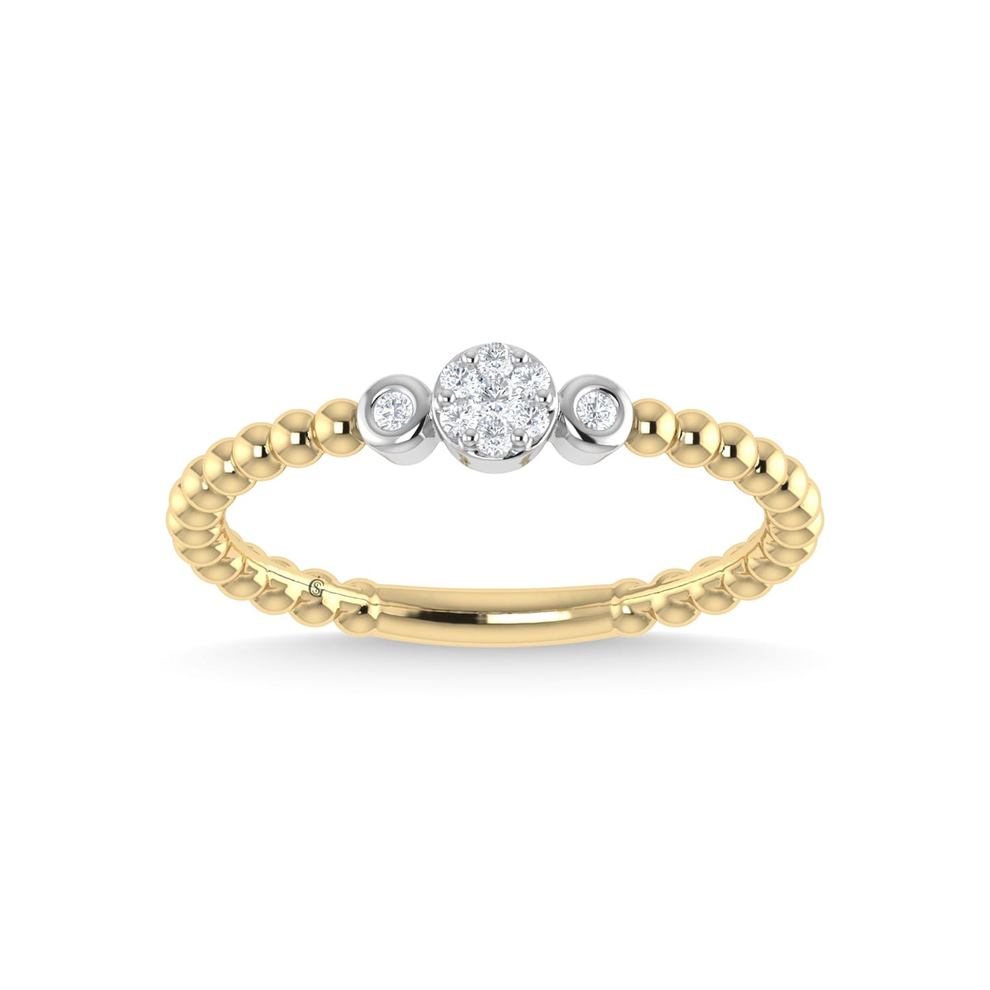 14K Yellow Gold Diamond 1/10 Ct.Tw. Fashion Ring