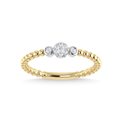 14K Yellow Gold Diamond 1/10 Ct.Tw. Fashion Ring