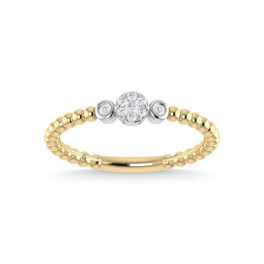 14K Yellow Gold Diamond 1/10 Ct.Tw. Fashion Ring