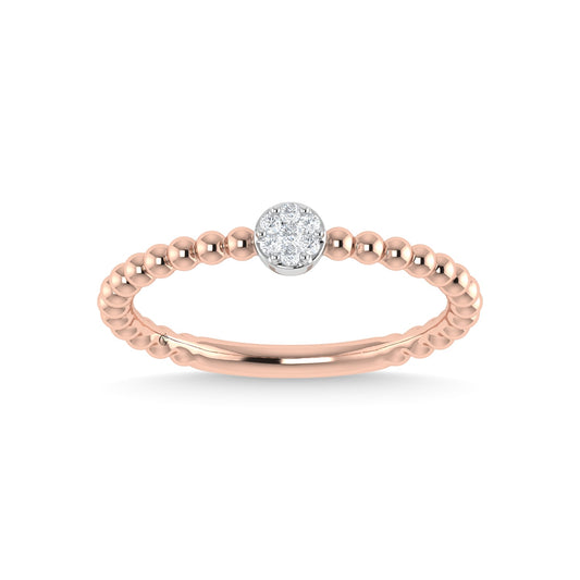 14K Rose Gold Diamond 1/20 Ct.Tw. Stackable Band