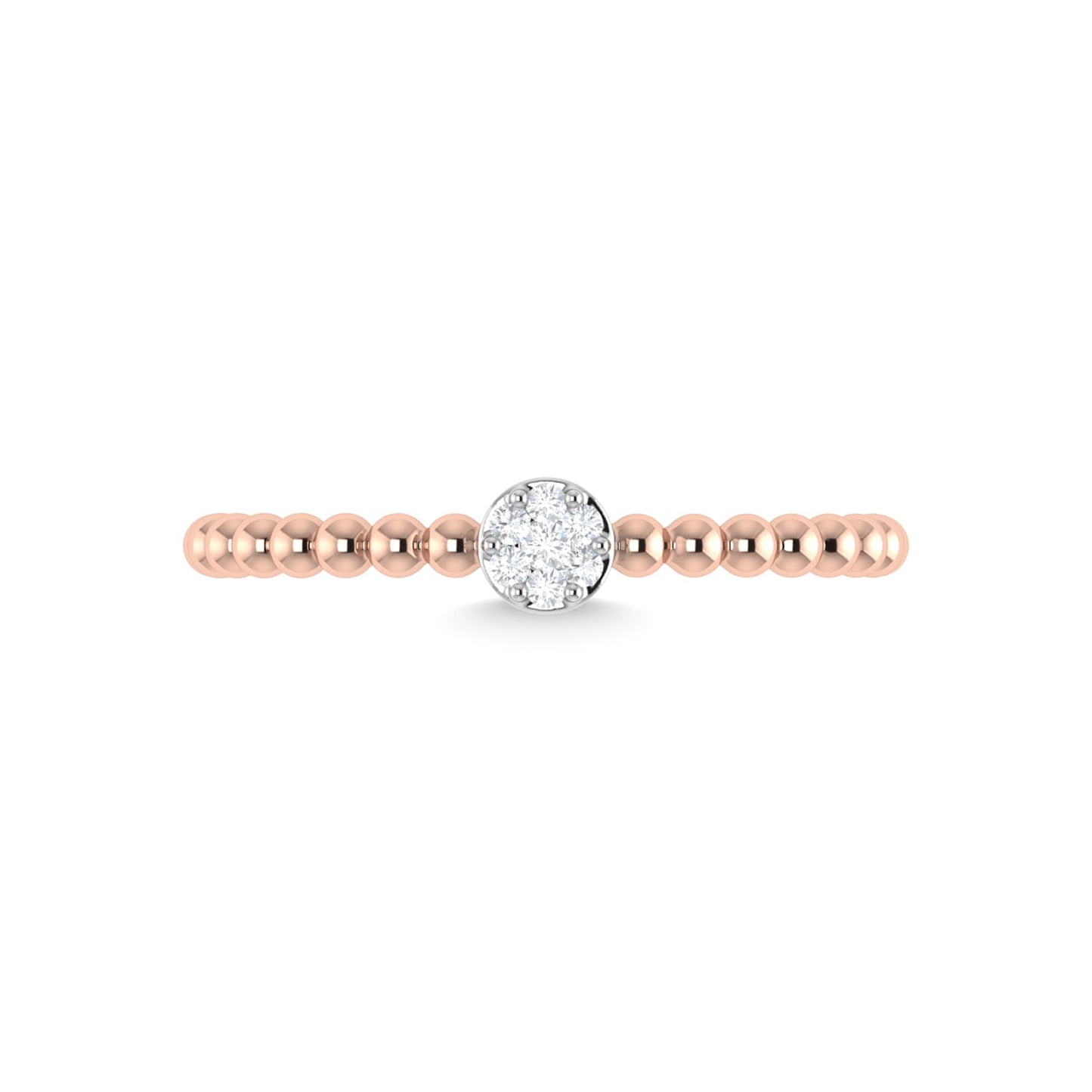 14K Rose Gold Diamond 1/20 Ct.Tw. Stackable Band