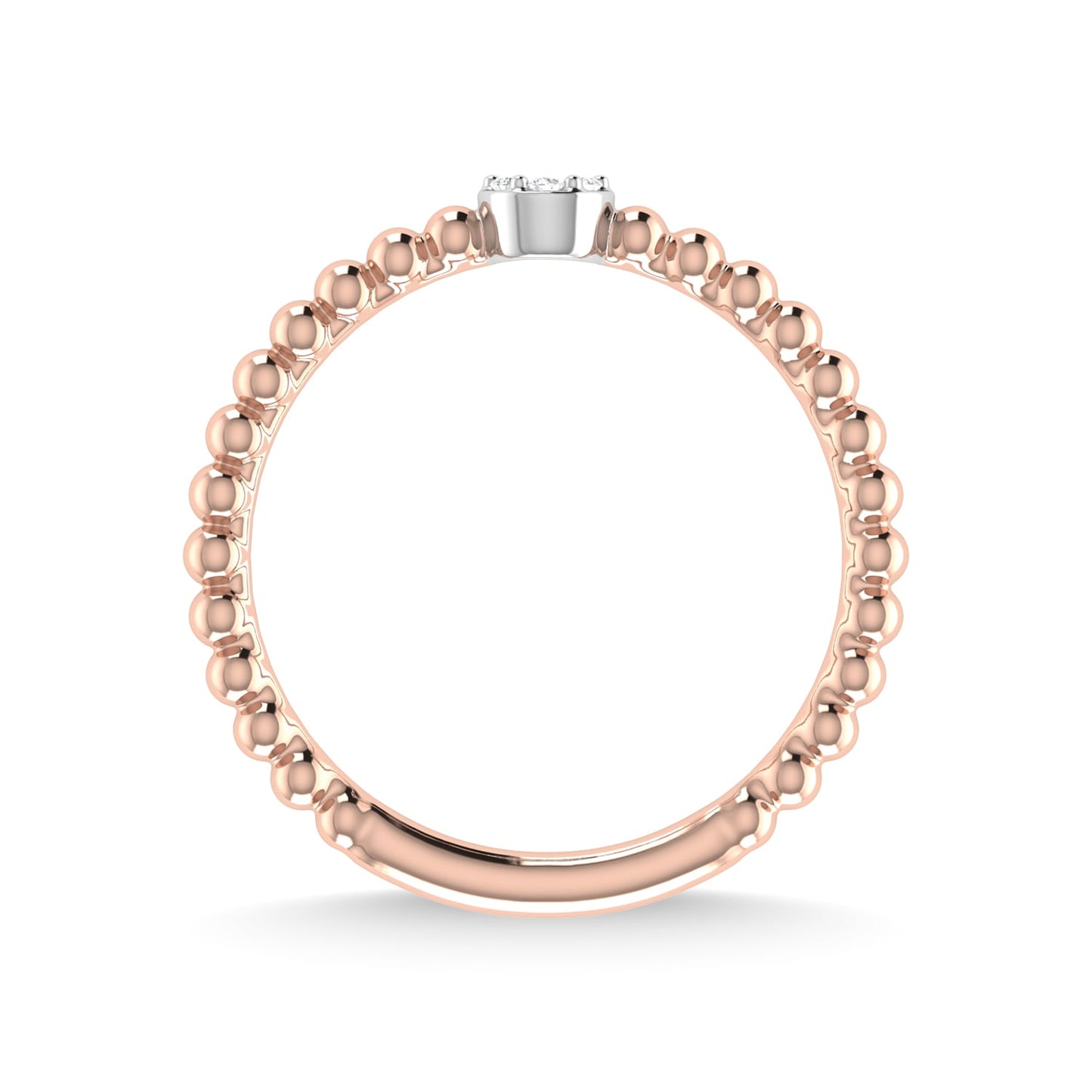 14K Rose Gold Diamond 1/20 Ct.Tw. Stackable Band