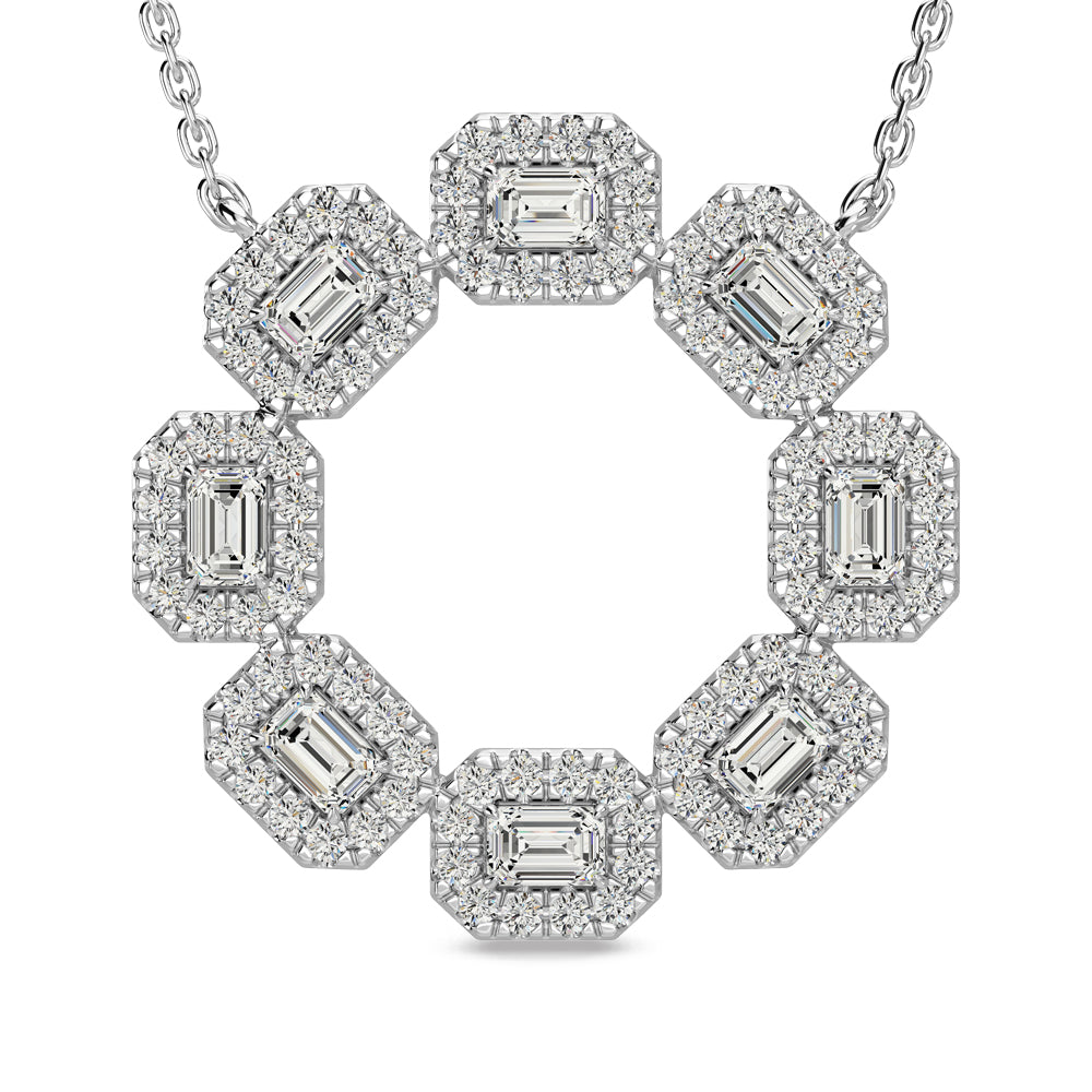 14K White Gold Diamond 1 1/2 Ct.Tw Fashion Necklace