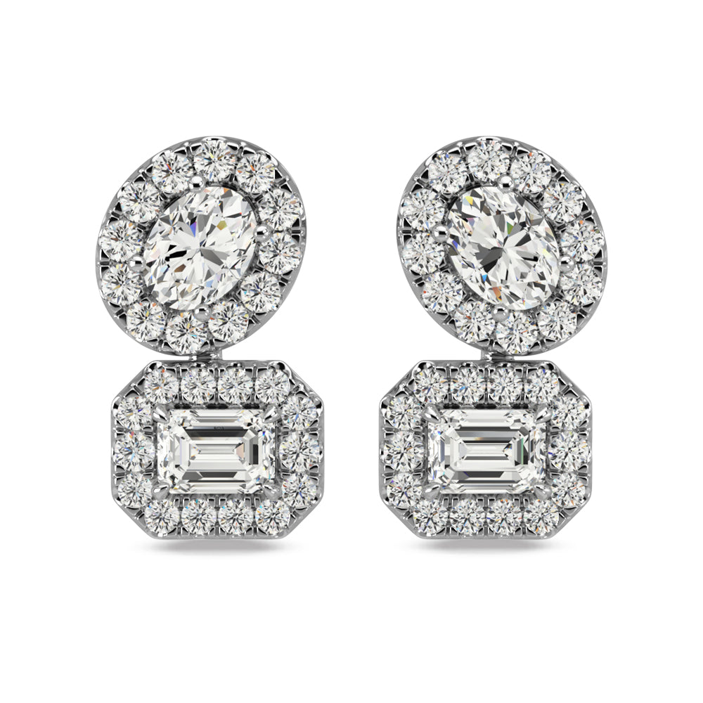 14K White Gold Diamond 7/8 Ct.Tw Fashion Earrings