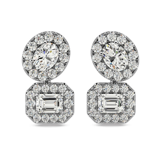 14K White Gold Diamond 7/8 Ct.Tw Fashion Earrings
