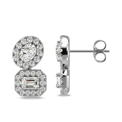 14K White Gold Diamond 7/8 Ct.Tw Fashion Earrings